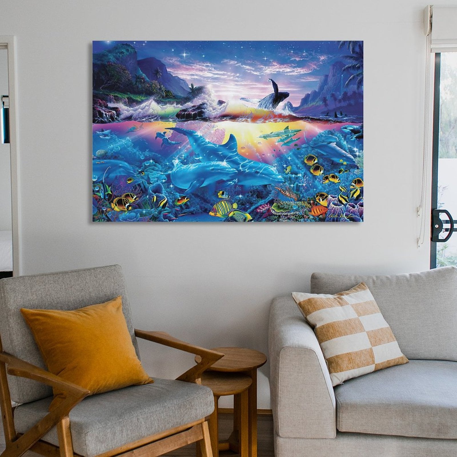 Blue Ocean Lassen Ocean View Sea Animals Coral Reef Poster Posters Art Print Wall Photo Paint Poster Picture Family Decor 20x30inch(50x75cm)