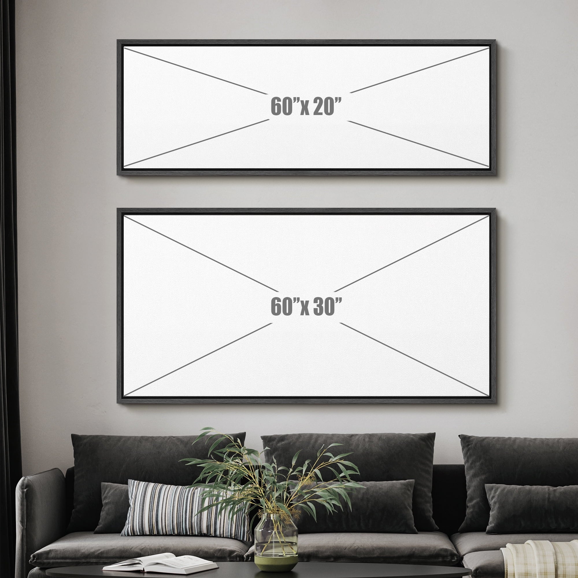 Large Framed Canvas Print Neutral Beige and White Textured with a Weathered LookWall Art Decorative Ready to Hang Painting for Living room Bedroom 60x30 inches Black Frame