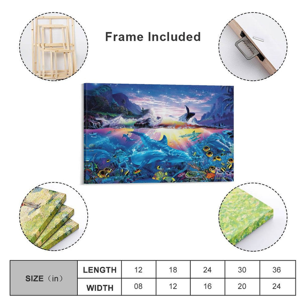 Blue Ocean Lassen Ocean View Sea Animals Coral Reef Poster Posters Art Print Wall Photo Paint Poster Picture Family Decor 20x30inch(50x75cm)