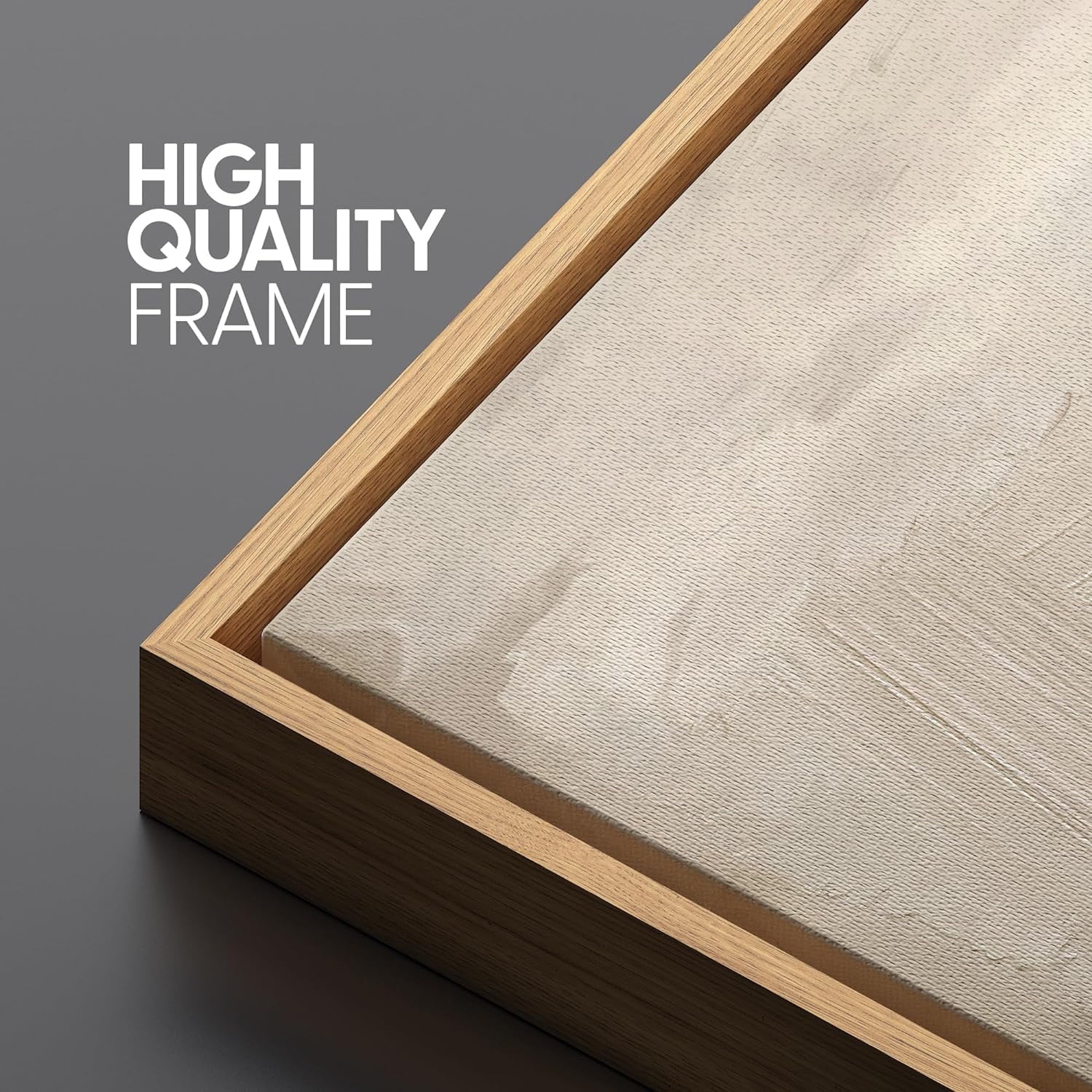 IDEA4WALL Framed Canvas Print Wall Art Rustic Tan Paint Stroke Landscape Abstract Shapes Illustrations Modern Art Decor Boho Relax/Zen Nordic for Living Room, Bedroom, Office - Natural 16"x24"