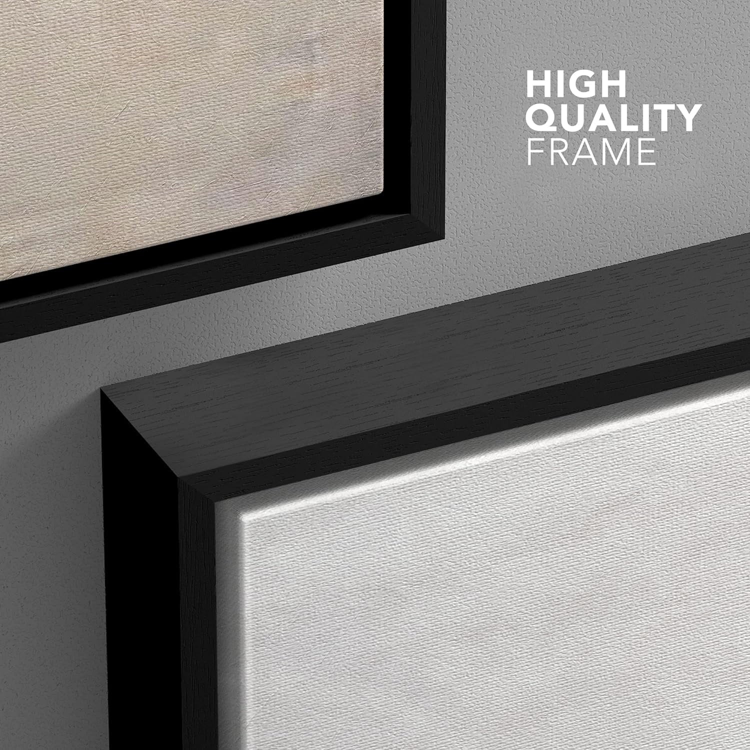 wall26 Framed Canvas Print Wall Art Pastel Tan Gray Duotone Landscape Abstract Shapes Illustrations Minimal Decorative Contemporary Multicolor for Living Room, Bedroom, Office - 16"x24" Bla