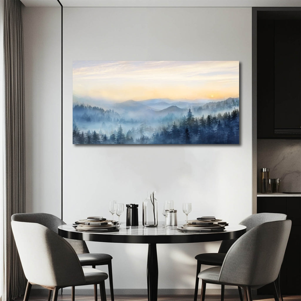 Landscape Wall Decor Gold Sunset Pictures Mountain Canvas Painting Contemporary Wall Art for Living Room Office Home 20"x 40" Modern Photo