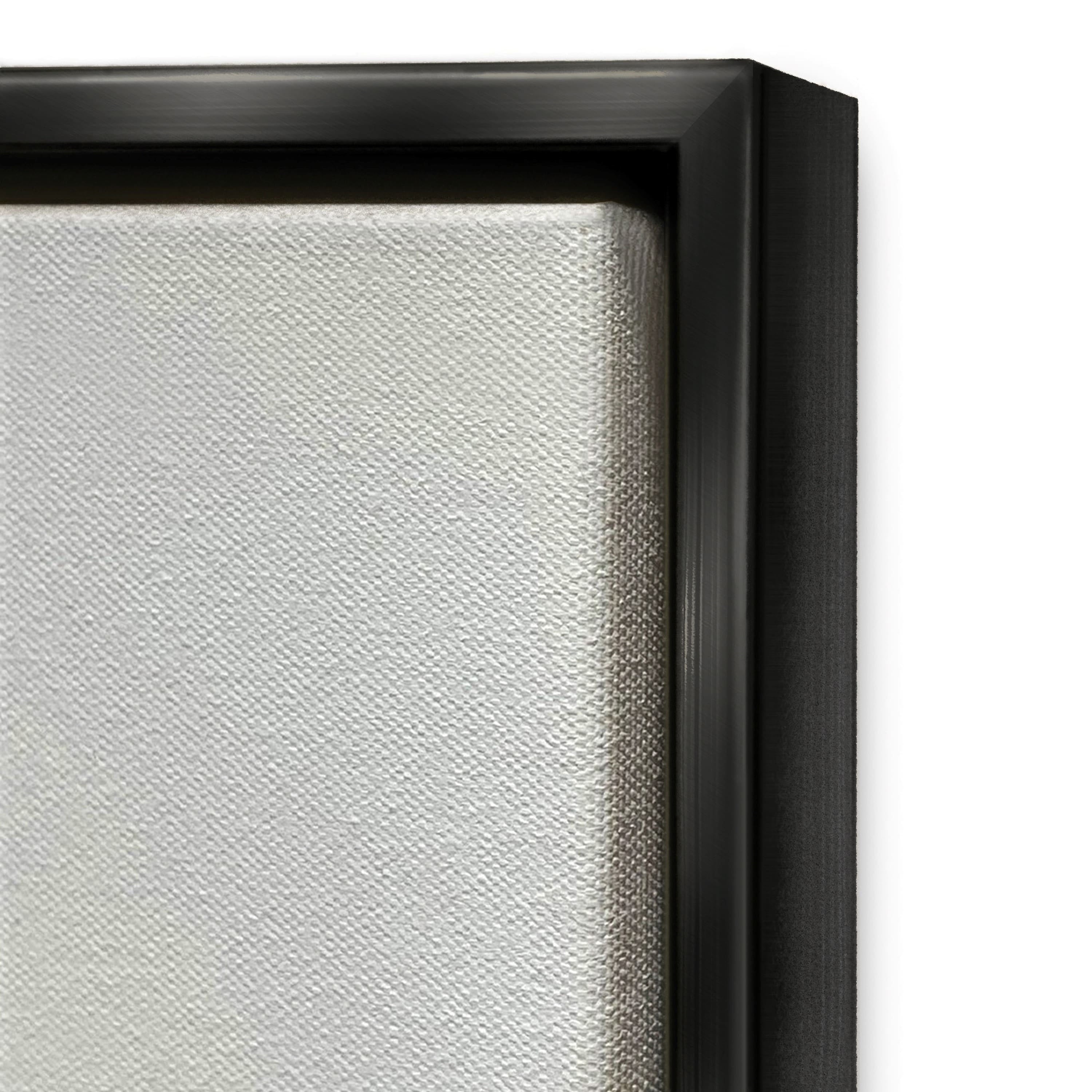 Stupell Industries Geranium Tabletop Country Still Life Painting Blooming Flowers Jet Black Framed Floating Canvas Wall Art, 16x20, by Julia Purinton