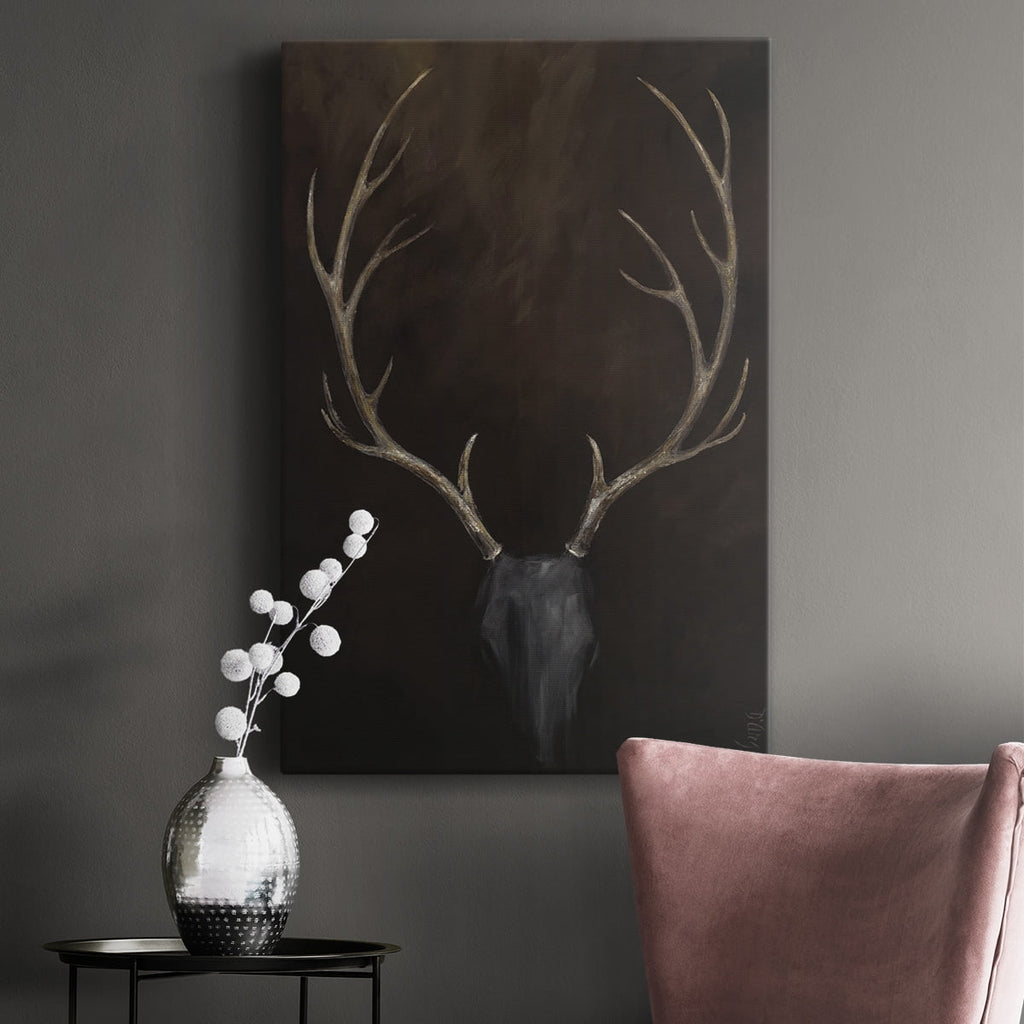 Buck Wildlife Wall Art, Premium Gallery Wrapped Canvas - Rustic Deer Print - Ready to Hang