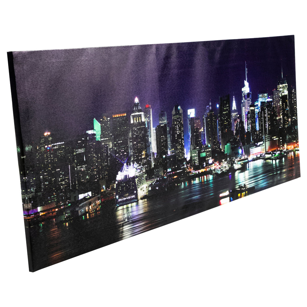 LED Lighted NYC New York City Skyline Canvas Wall Art 15.75" x 39.25"