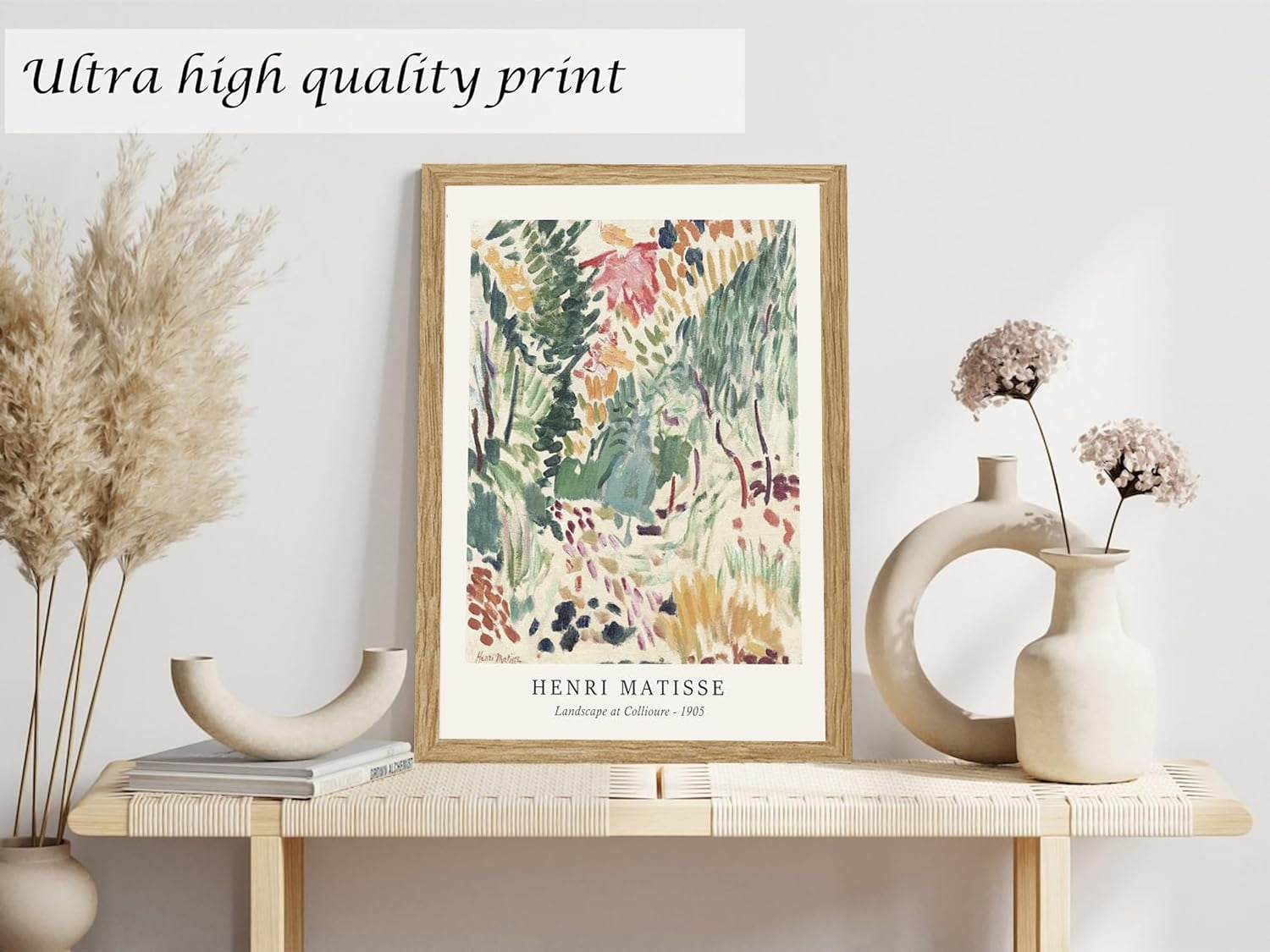 Induslyfe Framed Sage Green Vintage Wall Art Canvas Decor Set of 3, Matisse Wall Art Prints Posters Mid Century Modern Art, Van Gogh Floral Botanical wall art, bathroom, bedroom, living room 12x16